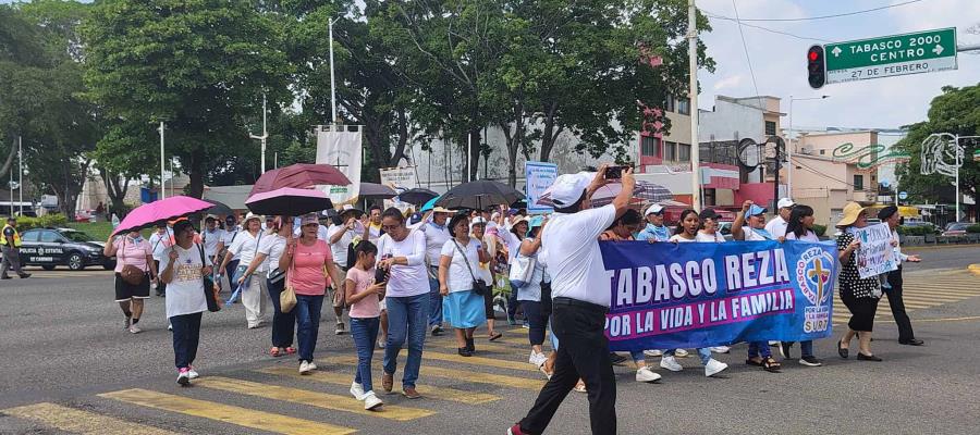 Marchan en Tabasco por la Vida y la Mujer; piden políticas en favor de embarazadas