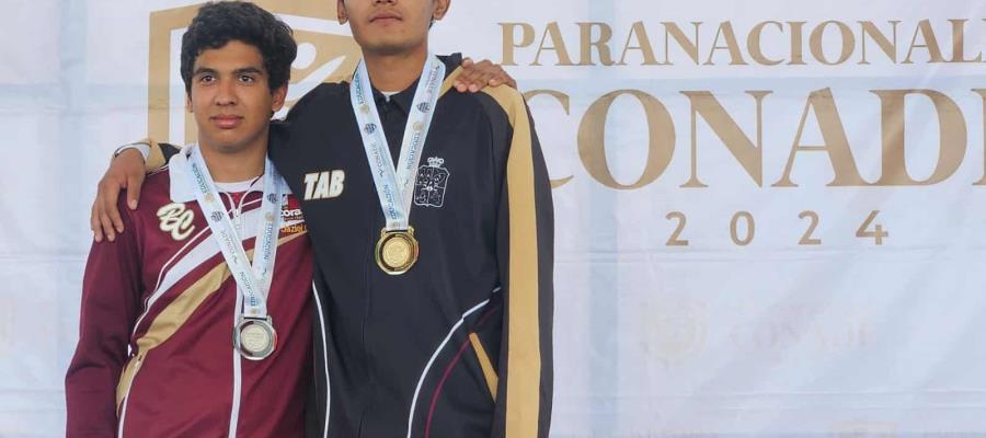 Tabasqueños ganan medalla de oro y plata en Paranacionales CONADE 