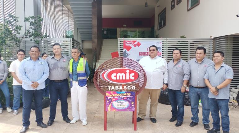 Inauguran en CMIC Tabasco contenedor de tapas en apoyo a la fundación "Los Ángeles del Mago Chong-Tall"