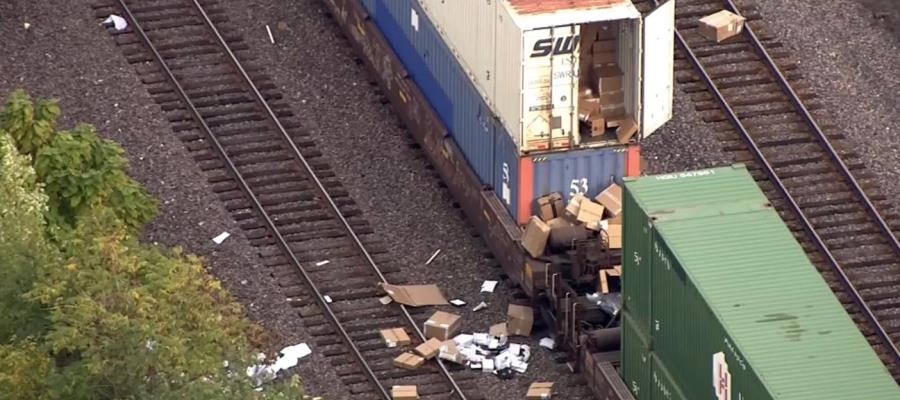 Saquean tren de carga en Chicago