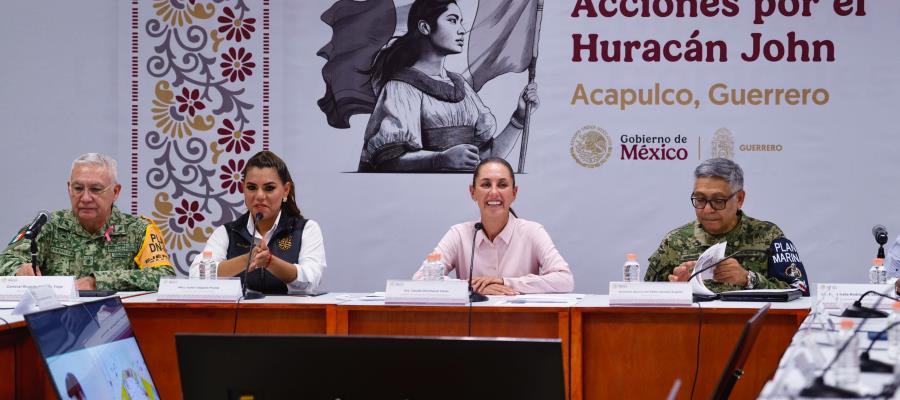 Sheinbaum visita Guerrero tras paso de huracán "John"