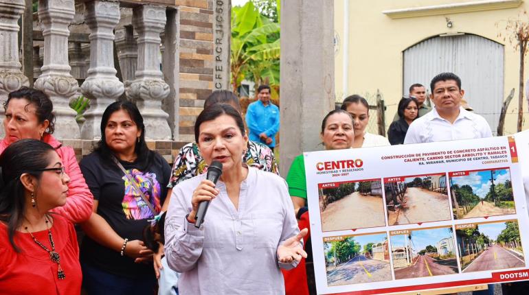 Entrega Yolanda Osuna rehabilitación de caminos en zona indígena