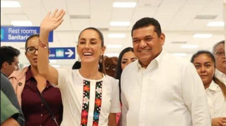 Claudia Sheinbaum arriba a Tabasco