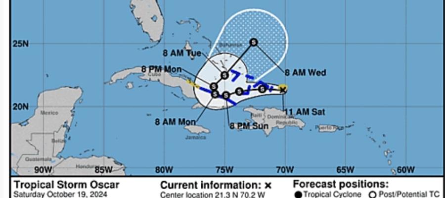 Se forma la tormenta tropical ´Oscar´ frente a las costas de Cuba