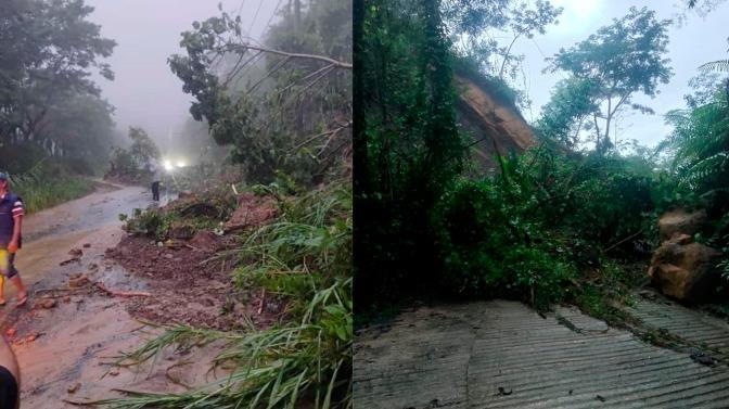 Lluvias de anoche dejaron 15 viviendas afectadas y deslave de carreteras en Tacotalpa