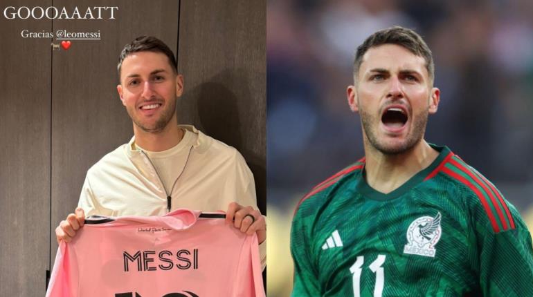 ¡Regalazo! Santi Giménez presume jersey del Inter de Miami firmado por Messi