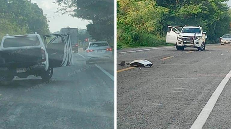 Abandonan camioneta chocada en la Villahermosa-Frontera