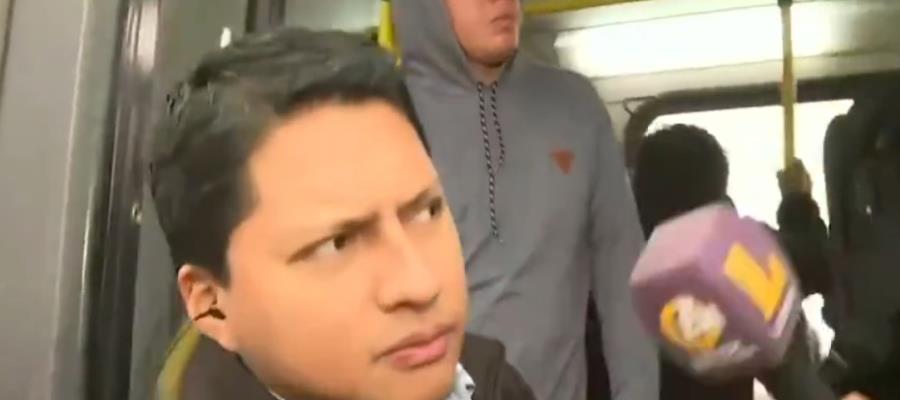 Reportero en Perú queda atrapado en autobús cuando arranca durante enlace en vivo