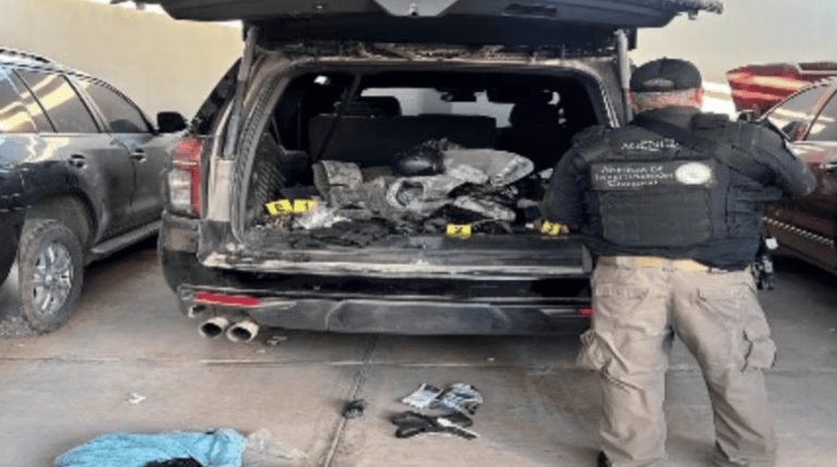 Aseguran en Sinaloa armas, drogas y vehículos durante cateo a inmuebles