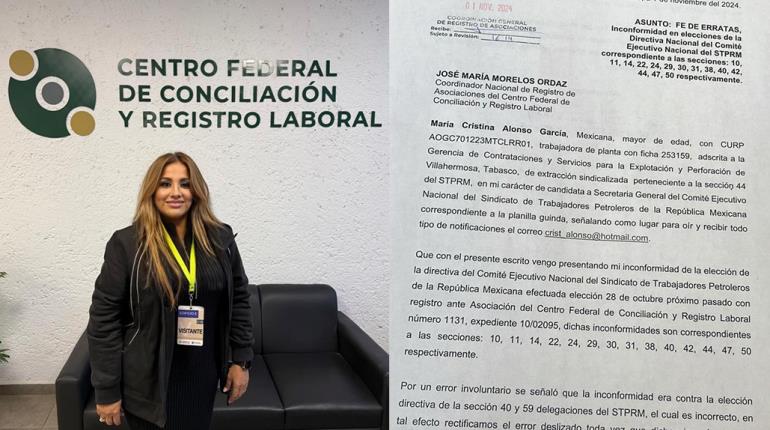 Impugna Cristina Alonso García victoria de Ricardo Aldana en el sindicato petrolero