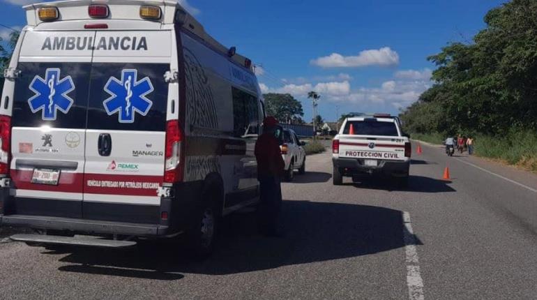 Muere motociclista tras ser impactado por camioneta en la Cunduacán-Comalcalco