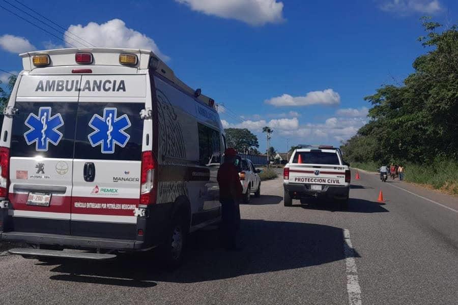 Muere motociclista tras ser impactado por camioneta en la Cunduacán-Comalcalco