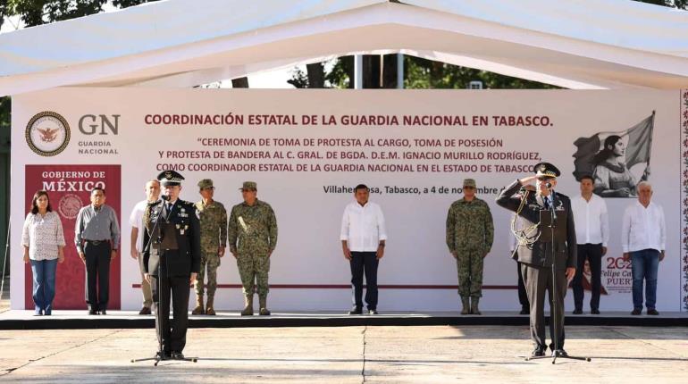 Ignacio Murillo Rodríguez toma posesión como nuevo coordinador de la GN en Tabasco