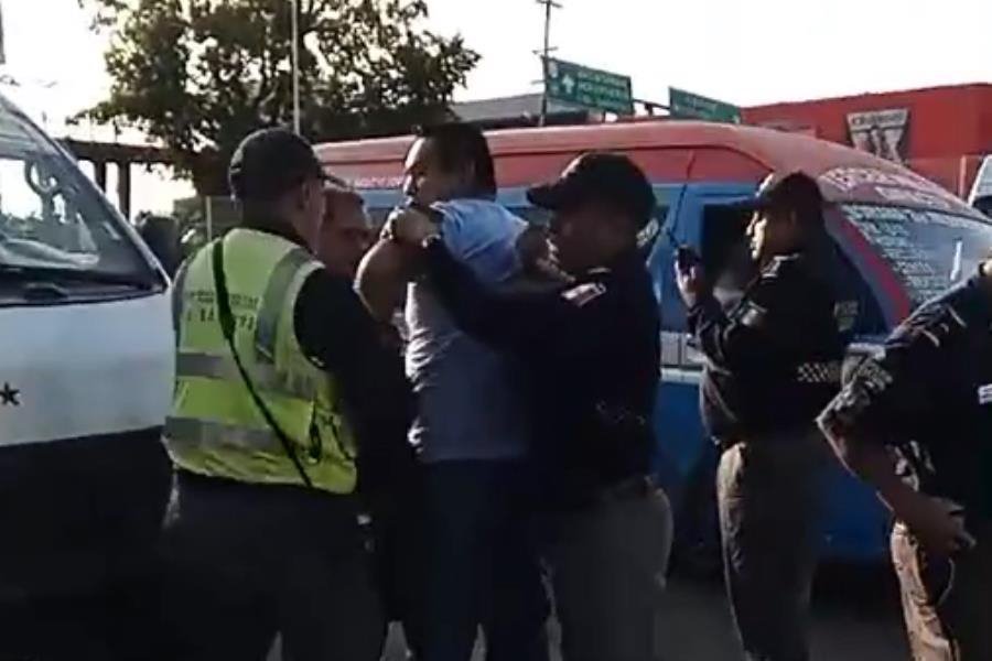 Detienen a usuario del transporte que habría agredido a elementos de la PEC