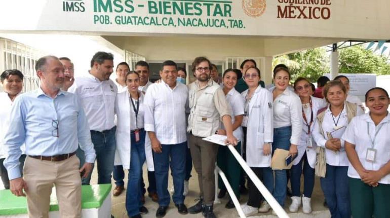 Supervisan director general del IMSS Bienestar y gobernador instalaciones hospitalarias en Nacajuca