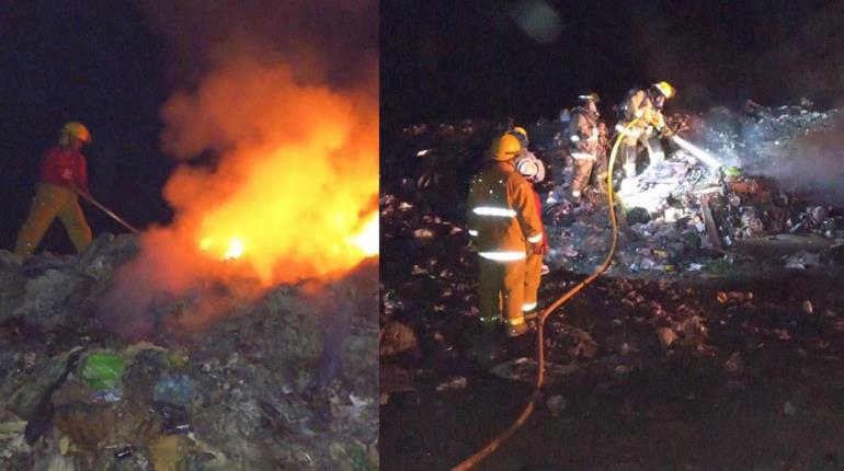 Se presenta conato de incendio en basurero municipal de Centla