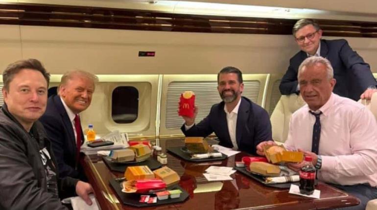 Los Trump, junto a Kennedy y Musk, "promocionan" hamburguesas