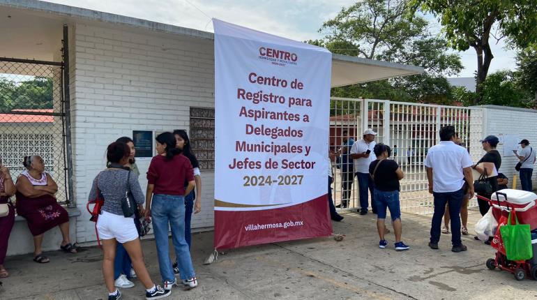 Inicia registro de aspirantes a delegados municipales en Centro