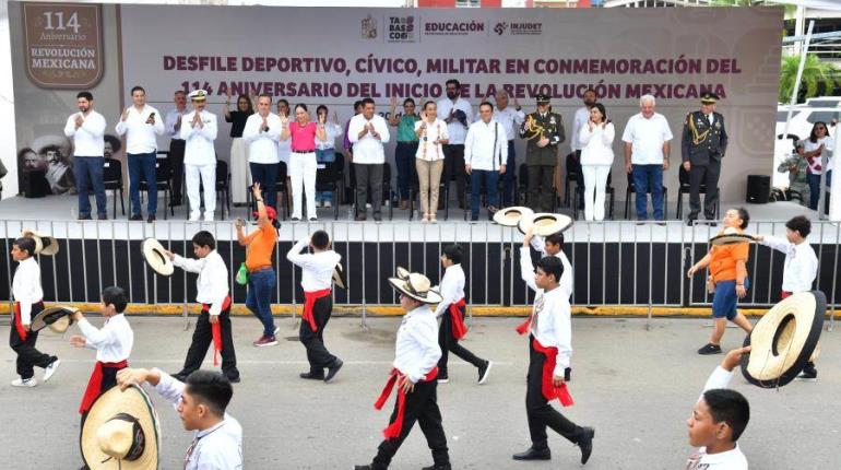 Casi 3 mil personas participaron en Desfile Deportivo, Cívico y Militar en Tabasco