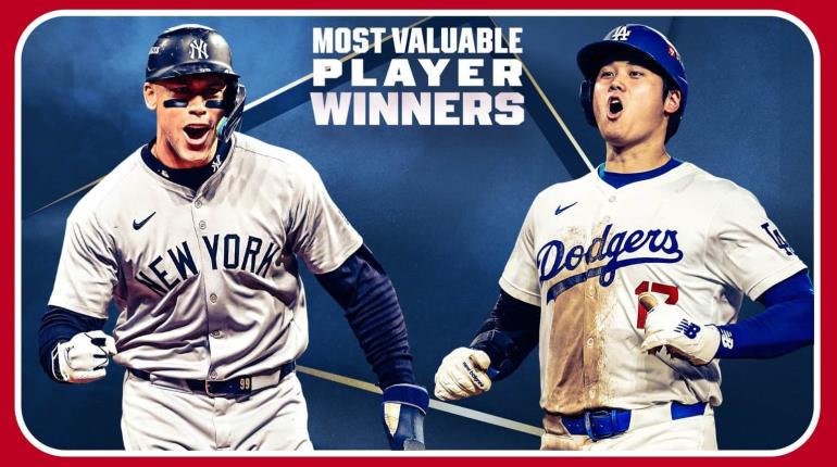 Aaron Judge y Shohei Ohtani, nombrados de manera unánime los Jugadores Más Valiosos en Grandes Ligas