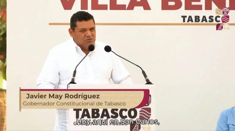 "Gracias a AMLO van a tener agua": May en Villa Benito Juárez