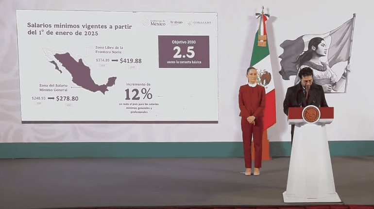 12% aumentará salario mínimo en 2025