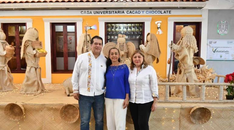 Dedica UJAT su pesebre 2024 a la casa universitaria del cacao y chocolate