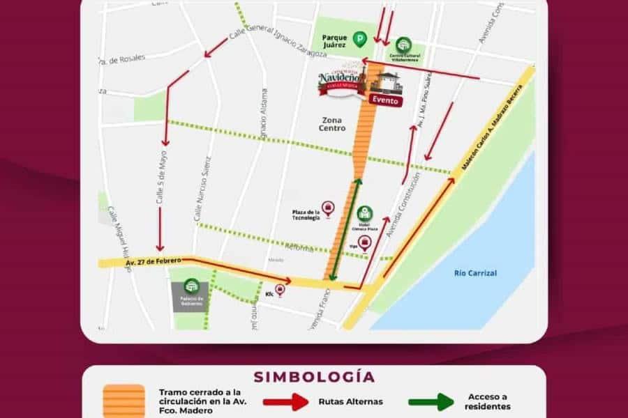 Cerrarán calle Madero por más de 30 horas por Concierto Navideño COBATAB 2024