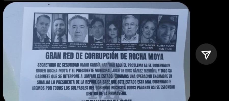 Lanzan miles de volantes que acusan supuesta red de corrupción de Rocha Moya en Sinaloa