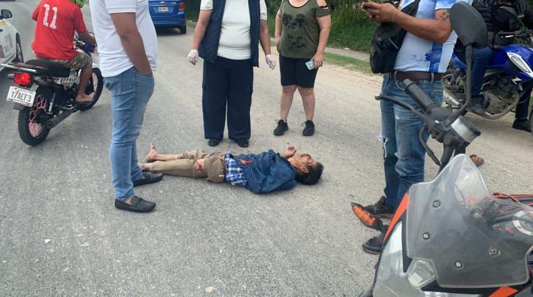 Atropellan a motociclista en el Periférico de Villahermosa; sufrió lesiones