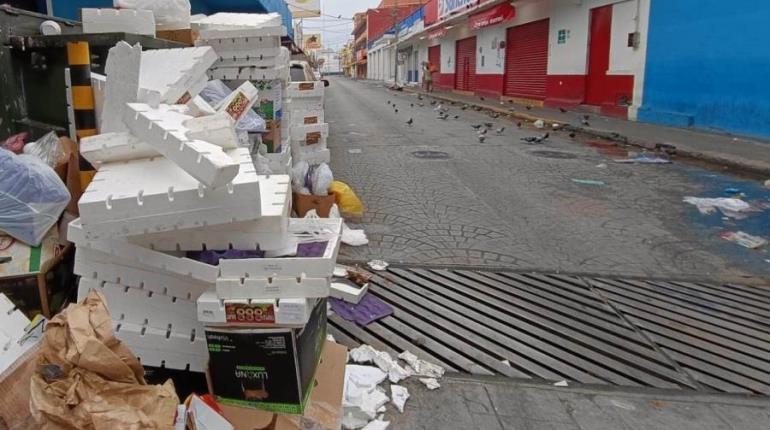 Recolecta Centro montañas de basura en alrededores del mercado Pino Suárez