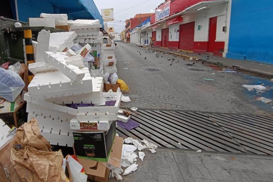 Recolecta Centro montañas de basura en alrededores del mercado Pino Suárez