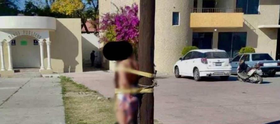 Pobladores desnudan y amarran a poste a mujer por robo en Hidalgo