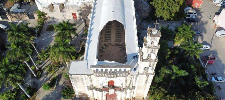 Se desploma techo de la Iglesia San Luis Obispo del municipio de Calkiní, Campeche