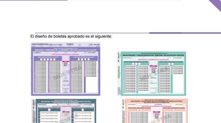 Aprueba INE diseño de boletas de elección judicial