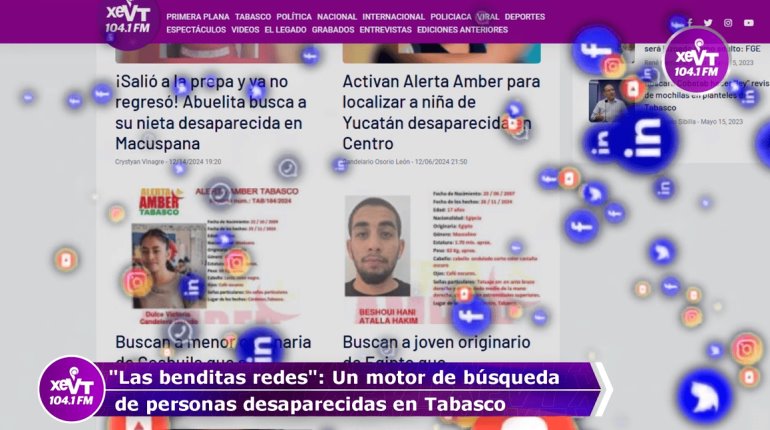 "Las benditas redes" motor de búsqueda de personas desaparecidas en Tabasco