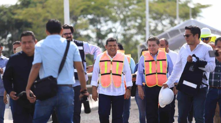 Supervisa Javier May obras complementarias del puente Grijalva II previo a su inauguración