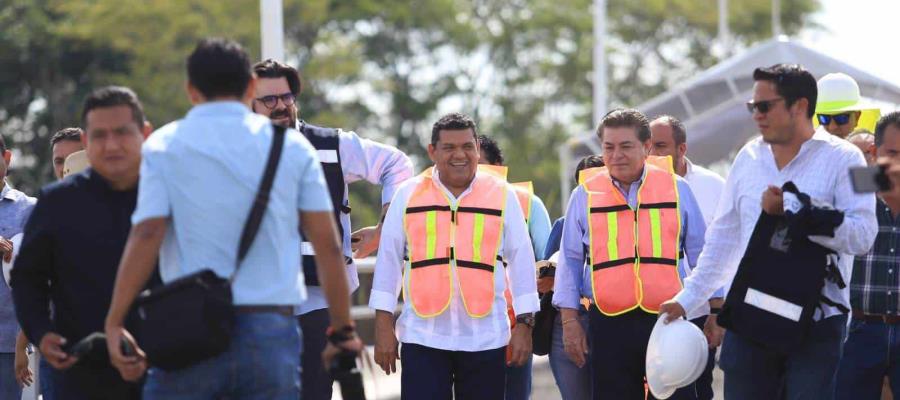 Supervisa Javier May obras complementarias del puente Grijalva II previo a su inauguración