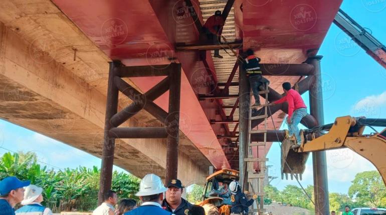 Obrero sufre accidente durante apertura de ampliación del puente Grijalva II