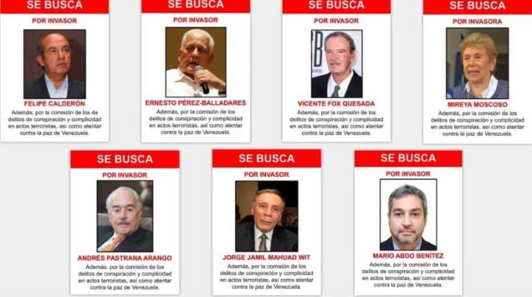 Se buscan por invasores a Calderón, Fox y otros en Venezuela