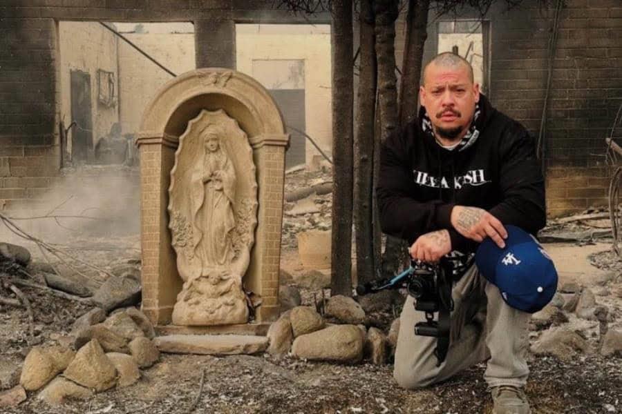 Estatua de la Virgen de Guadalupe queda intacta tras incendio en Los Ángeles