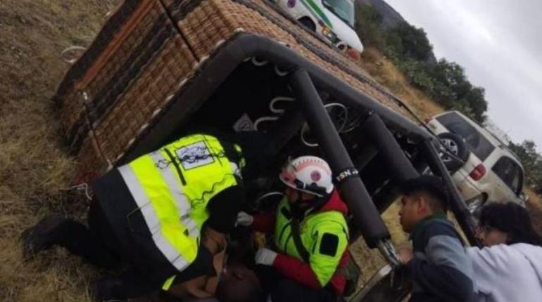 Accidente en globo aerostático deja dos extranjeros heridos en Teotihuacán