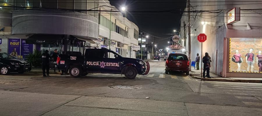 Montan operativo policiaco en inmediaciones del Parque La Paz de Villahermosa