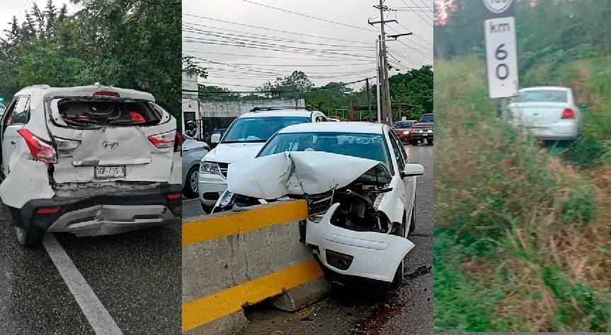 Lluvias dejan al menos 4 accidentes en carreteras de Tabasco