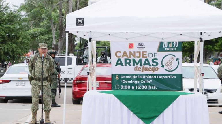 Inicia Sedena programa de canje de armas por electrodomésticos en Cárdenas