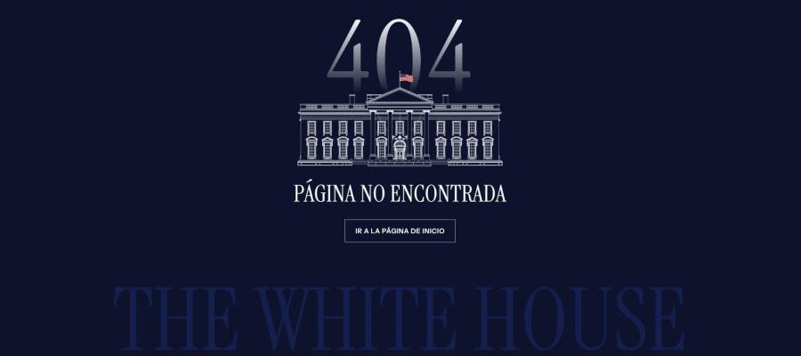 Donald Trump cierra el sitio web de la Casa Blanca en español