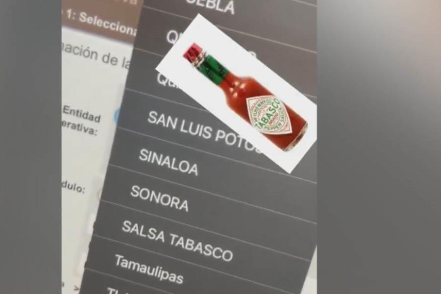 Mujer encuentra "Salsa Tabasco" como entidad en página de citas del INE