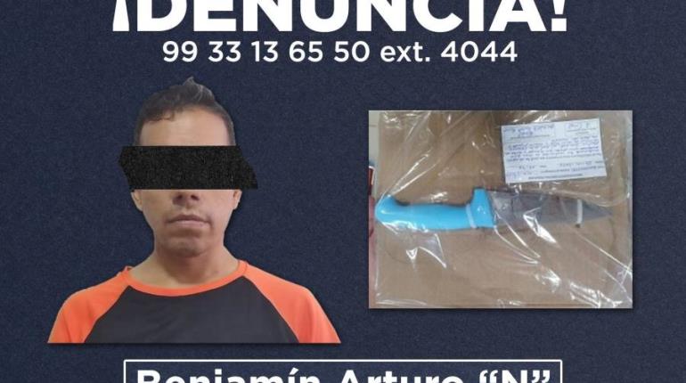 Sujeto es detenido en flagrancia por feminicidio en grado de tentativa en Tamulté de las Barrancas