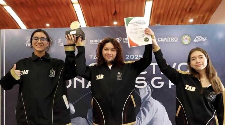 Selección Tabasqueña de Esgrima Femenil gana oro en 3er Selectivo Nacional