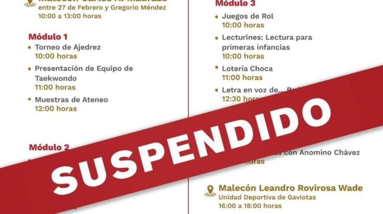 Suspende Centro "Tertulias del Grijalva" por pronóstico de lluvias